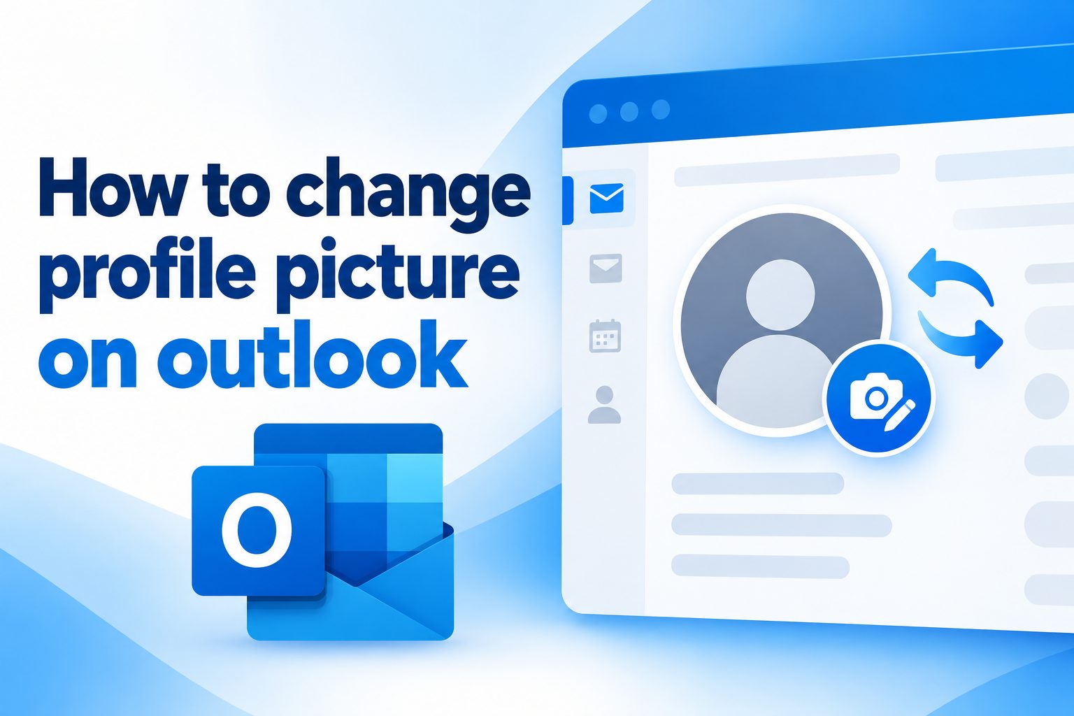 Outlook profile settings showing the option to change a profile picture
